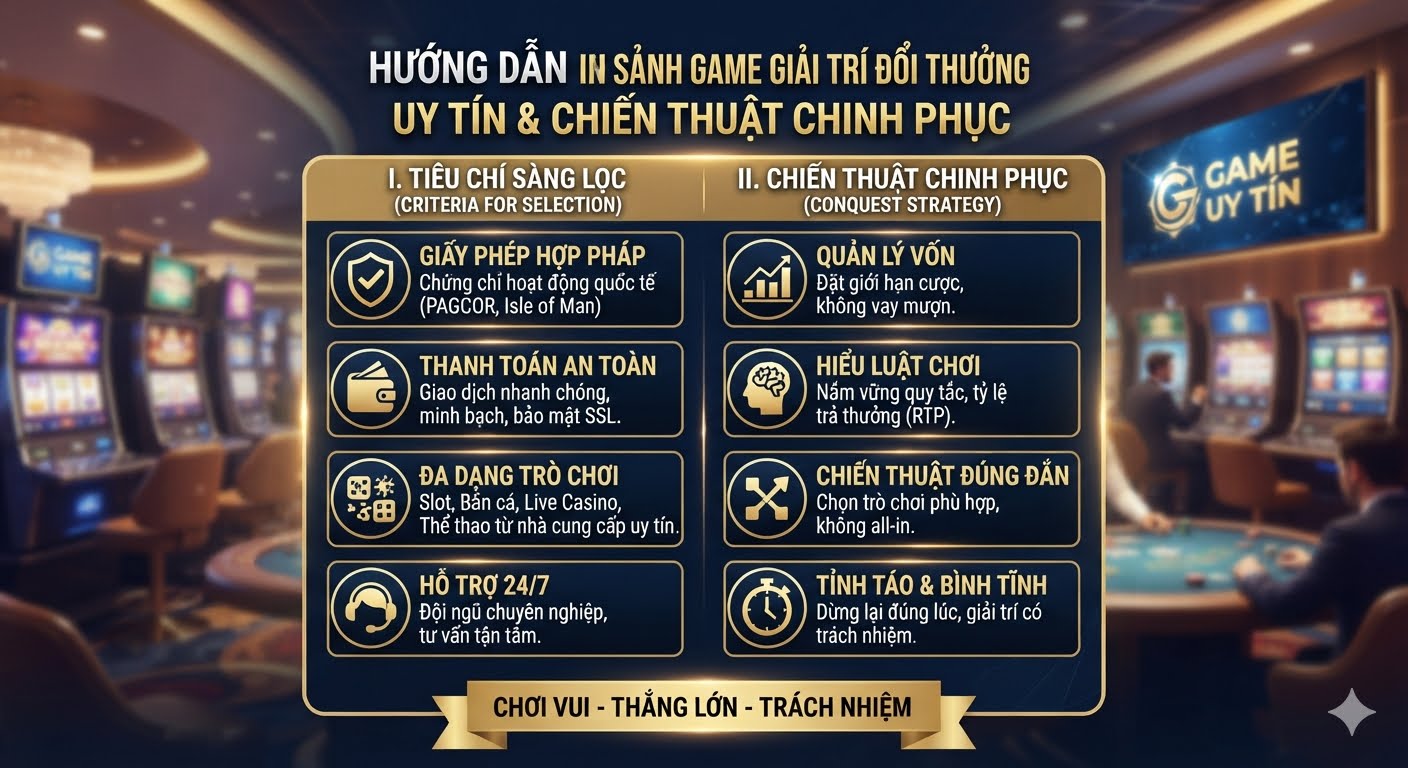 Sảnh game giải trí đổi thưởng tiền thật